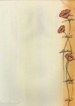 briefpapier Papaver, blok à 25 vel + 15 enveloppen